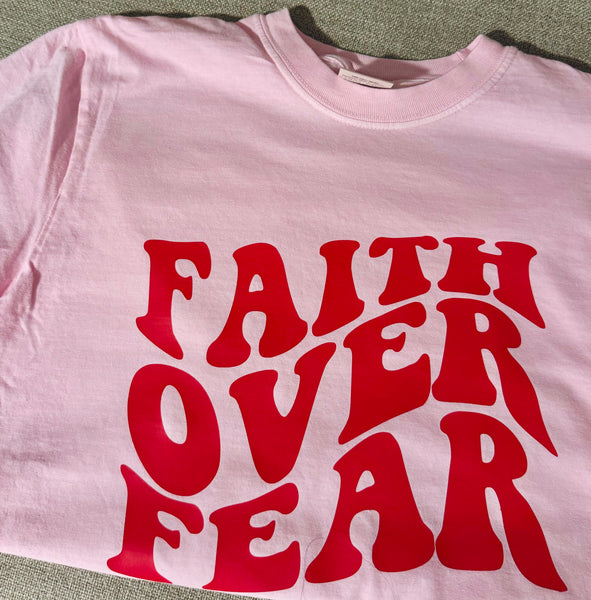 Faith over fear | Pink T-Shirt - Apparel for God LLC