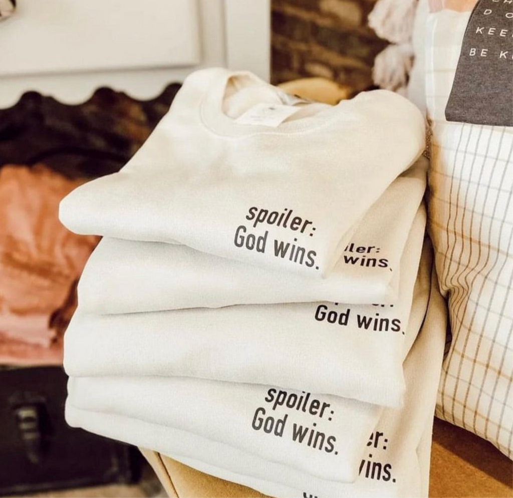 Spoiler: God wins | Sweatshirt - Apparel for God LLC