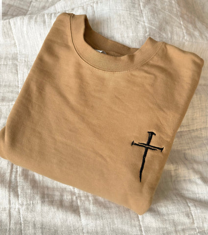 Cross | embroidery Crewneck - Apparel for God LLC