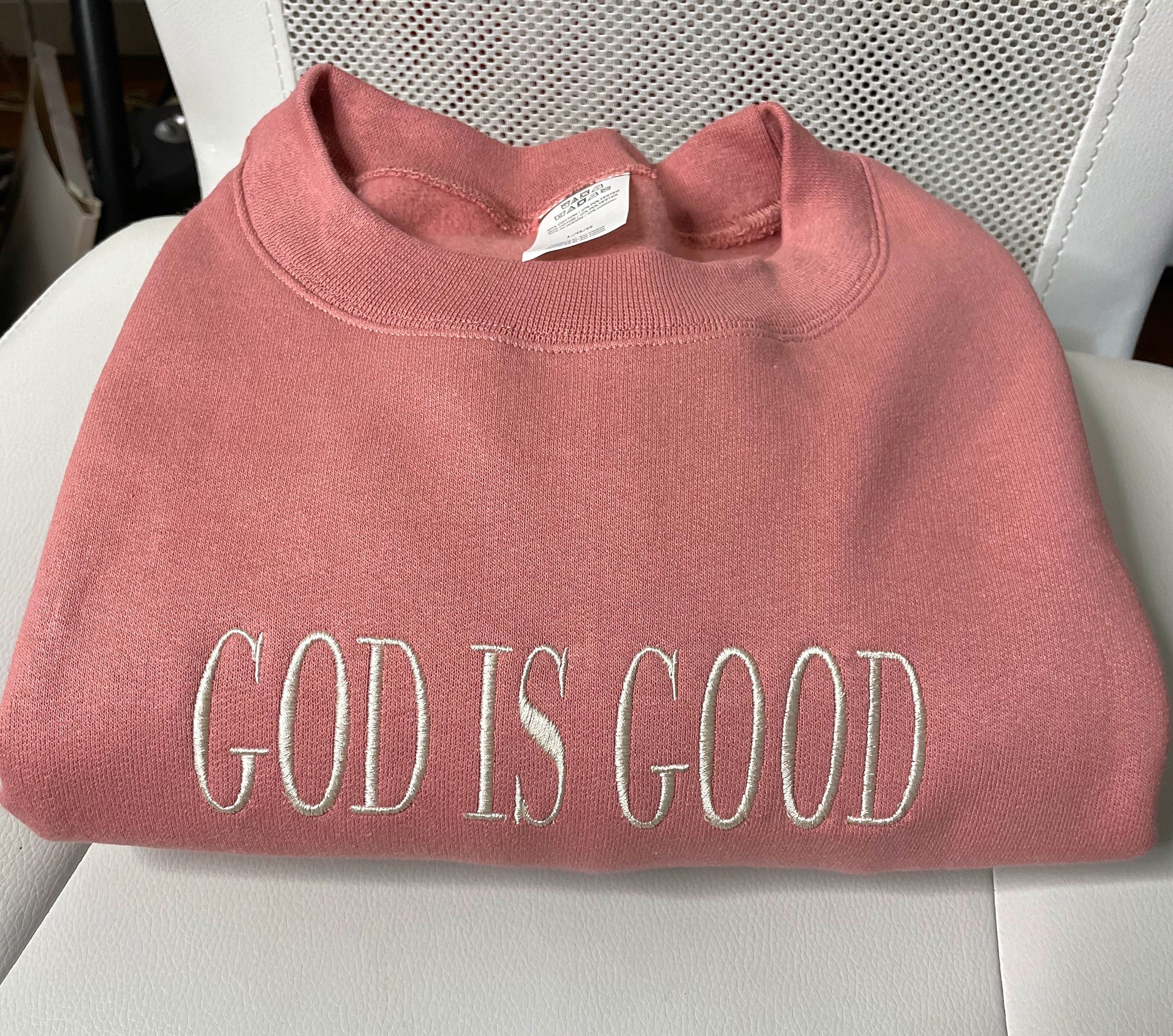 God is Good | embroidered heavyweight Crewneck - Apparel for God LLC